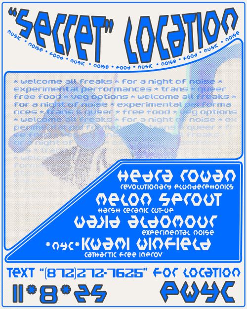 MUSIC, FREE RICE N BEANS at SECRET LOCATION