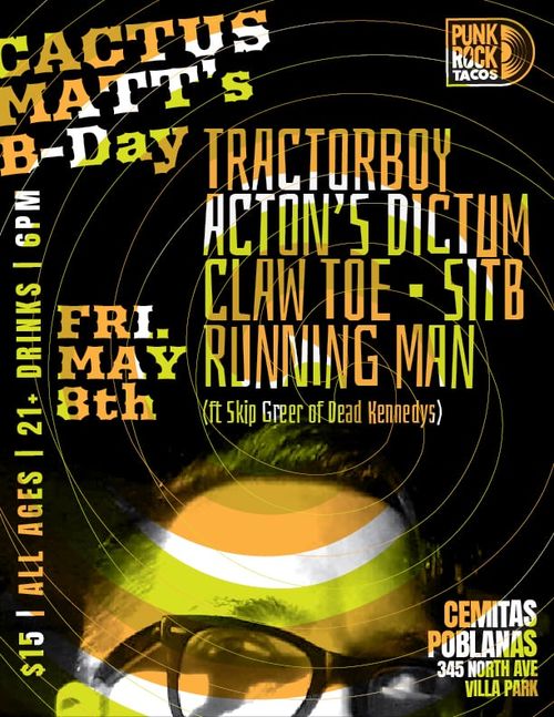 Tractorboy, Acton's Dictum, SITB, Running Man, Claw Toe