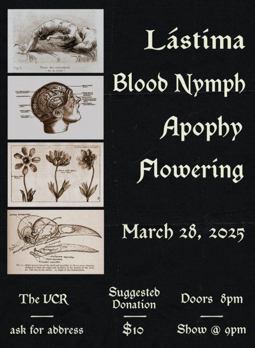 Flowering, blood nymph, lastima, & apophy at vcr march 28th